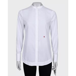 Alexander McQueen White Cotton Embroidered Logo Shirt - S